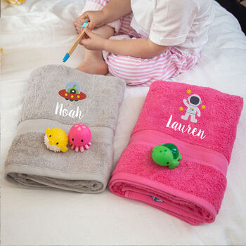 Personalised Astronaut Themed Bath Towel, 2 of 10