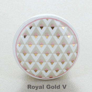 Royal Gold Ceramic Door Knobs Cupboard Door Handles, 7 of 10