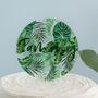 Personalised Tropical Leaf Disc Cake Topper, thumbnail 1 of 4