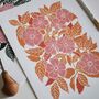 Summer Evenings Dog Rose Linocut Art Print, thumbnail 2 of 4