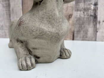 Grey Dachshund Planter Sausage Dog Flower Pot Home Decor, 7 of 11