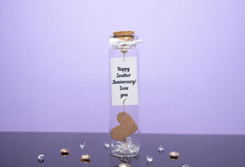Personalised 3rd Leather Anniversary Small Photo Bottle Gift, 2 of 2