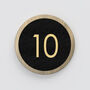 Numbered Brass Door Plaque Sign With Leather Insert, thumbnail 3 of 12