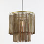 Gallia Wood And Bronze Ceiling Light, thumbnail 1 of 2