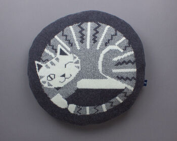 Cat And Mouse Cushion In Knitted Lambswool, 2 of 4