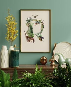 Personalised Forest Animal Initial Letter Giclee Print, 3 of 5