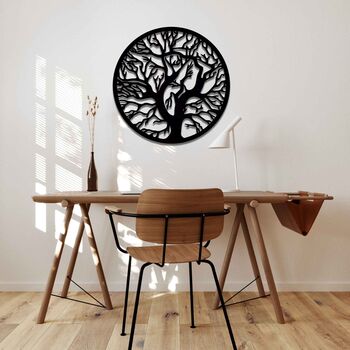 Round Wooden Tree Of Life Wall Art Elegant Home Decor, 5 of 9