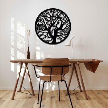 Round Wooden Tree Of Life Wall Art Elegant Home Decor, 6 of 10