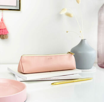 Blush Pink Leather Pencil Case, 4 of 10