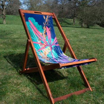 Stylish Canvas Deckchair Vibrant Colourful Botanics, 4 of 8
