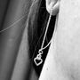 Open Heart Ear Threader Sterling Silver Earrings, thumbnail 2 of 4