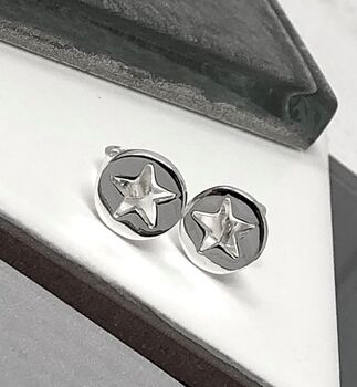 Sterling Silver Cut Out Star Stud Earrings, 2 of 6