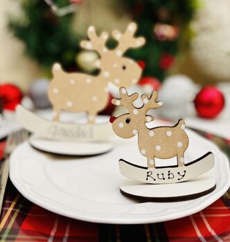 Personalised Christmas Table Place Setting Rudolf, 2 of 3