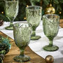Set Of Four Botanical Fern Green Wine Goblets, thumbnail 1 of 6