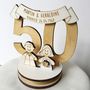 Personalised 50th Wedding Anniversary Cake Topper, thumbnail 3 of 4