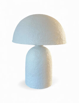 Elara Lamp Papier Mâché And Iron In Natural Grey Or White, 4 of 10