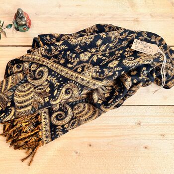 Vintage Paisley Woven Throw Blanket Or Oversized Scarf, 11 of 12