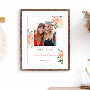 Personalised Best Friends Floral Photo Print, 3 of 4