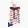 Women's Bamboo Socks Cream Blue Red Hearts Fair Isle, thumbnail 4 of 4