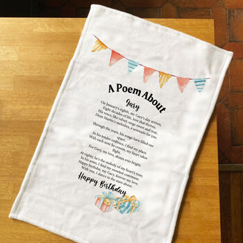 Personalised Poem Tea Towel 80th Birthday Gift, 3 of 11