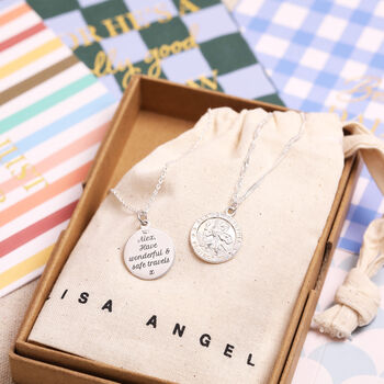 Men's Personalised Sterling St Christopher Necklace, 3 of 10