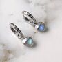 The Orb Moonstone June Birthstone Earrings, Silver, thumbnail 4 of 6