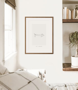Le Chien Dog Line Art Wall Print, 4 of 5