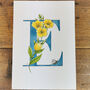 E Is For Evening Primrose Initial Print, Personalised, thumbnail 2 of 5