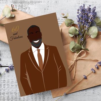 Black Man 60th Birthday Card, 2 of 2
