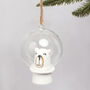 G Decor Cheerful Polar Bear Glass Christmas Tree Bauble, thumbnail 2 of 3
