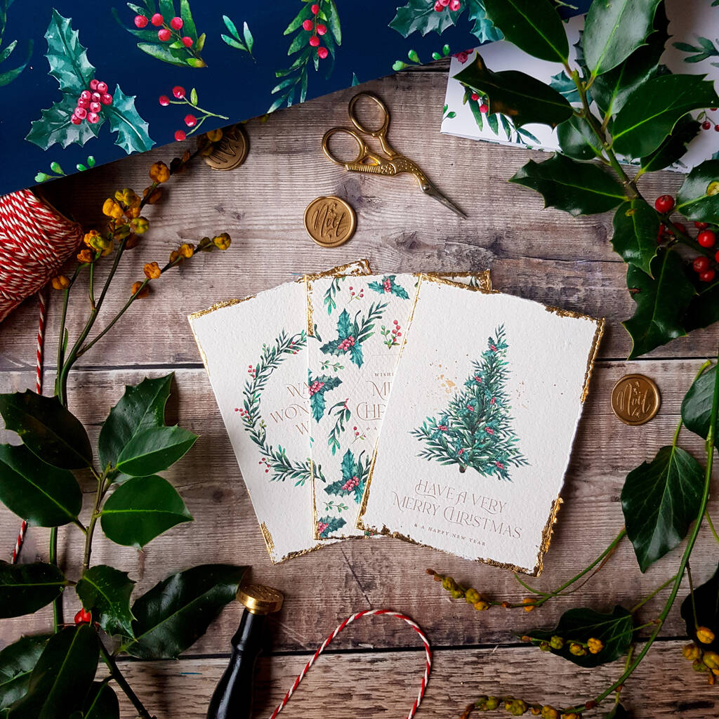Wonderful Christmas Cotton Rag Christmas Cards, 1 of 4