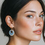 Blue And Cream Circular Earrings, thumbnail 4 of 7