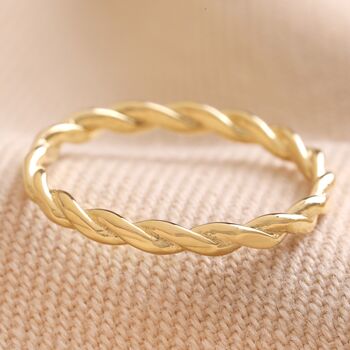 Twisted Rope Ring In Gold Plating, 3 of 3