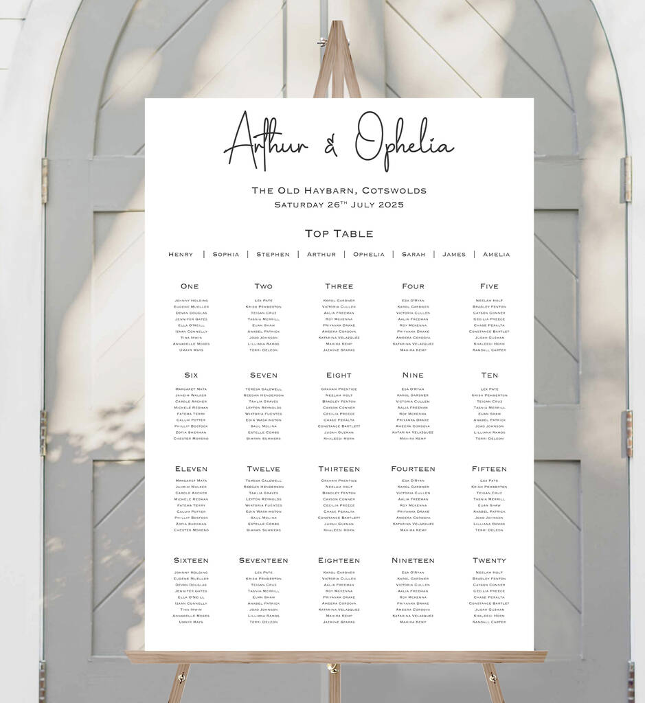 Wedding Table Plan Sophisticated Style, 1 of 6
