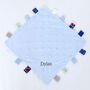 Personalised Blue Comforter With Taggies, thumbnail 3 of 7