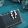 Sterling Silver Pearl And Moonstone Crawler Earrings, thumbnail 4 of 11