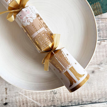 Elegant Gold And Cream Nutcracker Christmas Crackers X Six, 4 of 6
