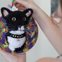 Personalised Crocheted Cat Head Wall Hanging, thumbnail 2 of 5