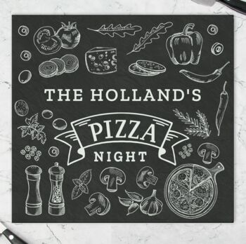 Personalised Pizza Glass Chopping Board, 2 of 4