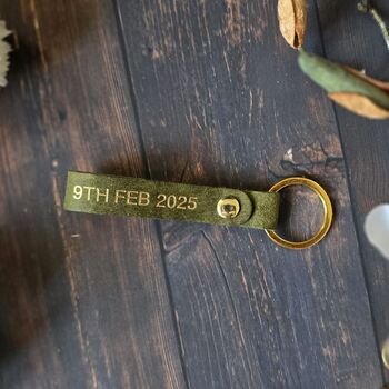 Personalised Leather Keyring And Keychain Gift, 6 of 7