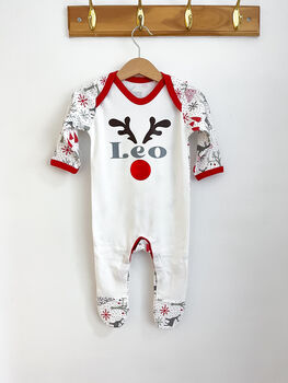 Personalised Rudolph Pj's For Baby, Kids, Boy, Girl, 4 of 5