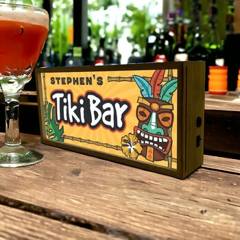 Personalised Light Box Home Tiki Bar, 2 of 6