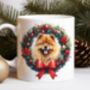 Personalised Chow Chow Christmas Wreath Dog Mug, thumbnail 1 of 2