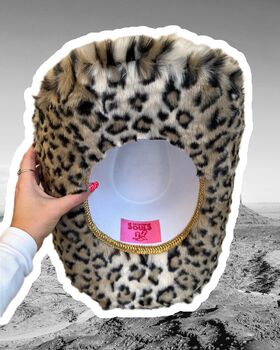 Snow Leopard Fur Cowboy Hat, 9 of 9