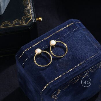 Double Circle White Opal Ear Jacket, 5 of 11
