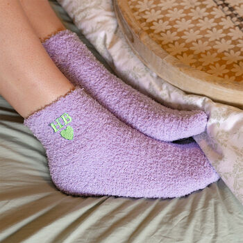 Personalised Embroidered Bright Fluffy Socks, 2 of 7