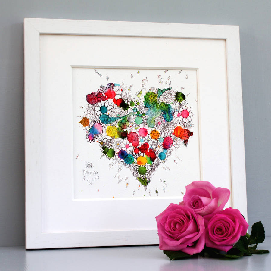 personalised blooming heart print by world of moose ...