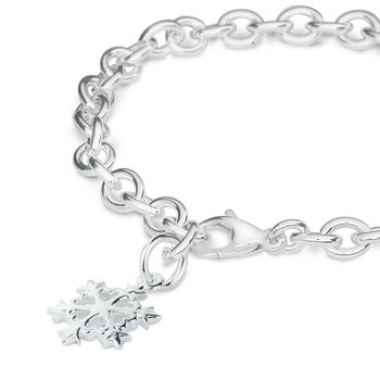 Solid Silver Snowflake Charm Or Necklace, 6 of 7