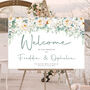 Wedding Welcome Board Pastel Green And White Florals, thumbnail 2 of 7