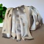 Silky Beige And Silver Spot Reversible Scarf, thumbnail 4 of 9